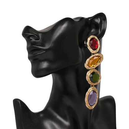 Trish Colored Sleigh Drop Earrings