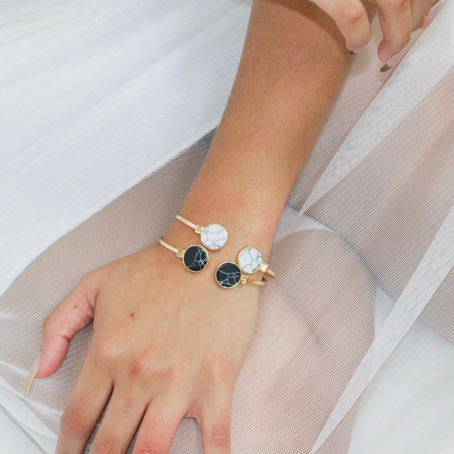 Starry Pearl Marble Steel Bracelet